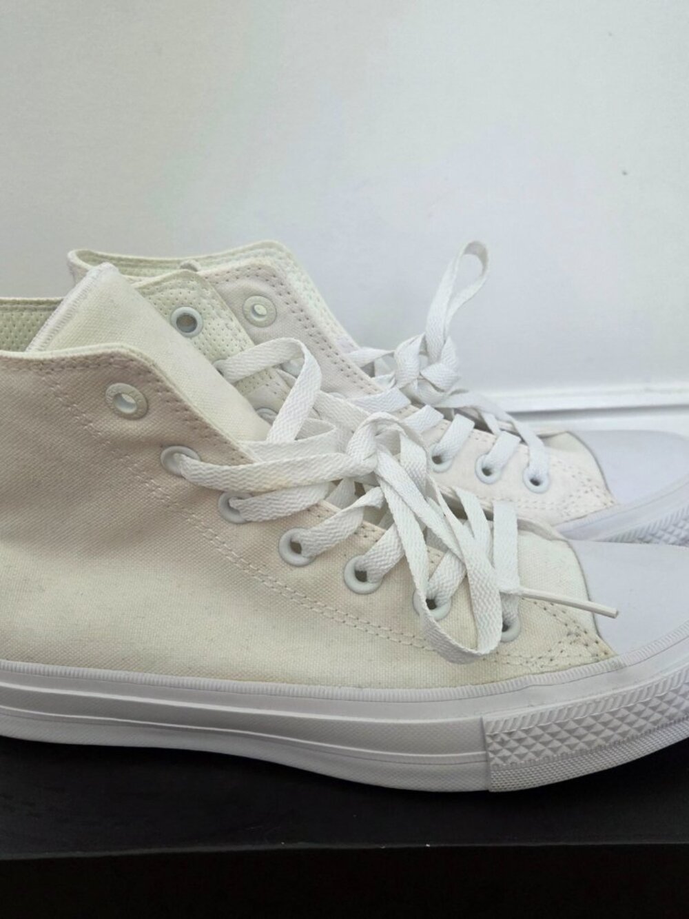 White Converse Chuck Taylor All Star II Lunarlon High Top Sneakers Unisex Size 8 - Picture 6 of 16